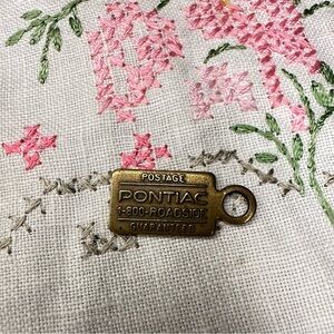 Vintage Pontiac Brass Key Fob Return Service Tag – 1-800-ROADSIDE